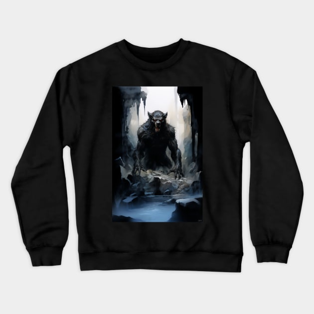 Werewolf's Lair Crewneck Sweatshirt by David Kincaid Art